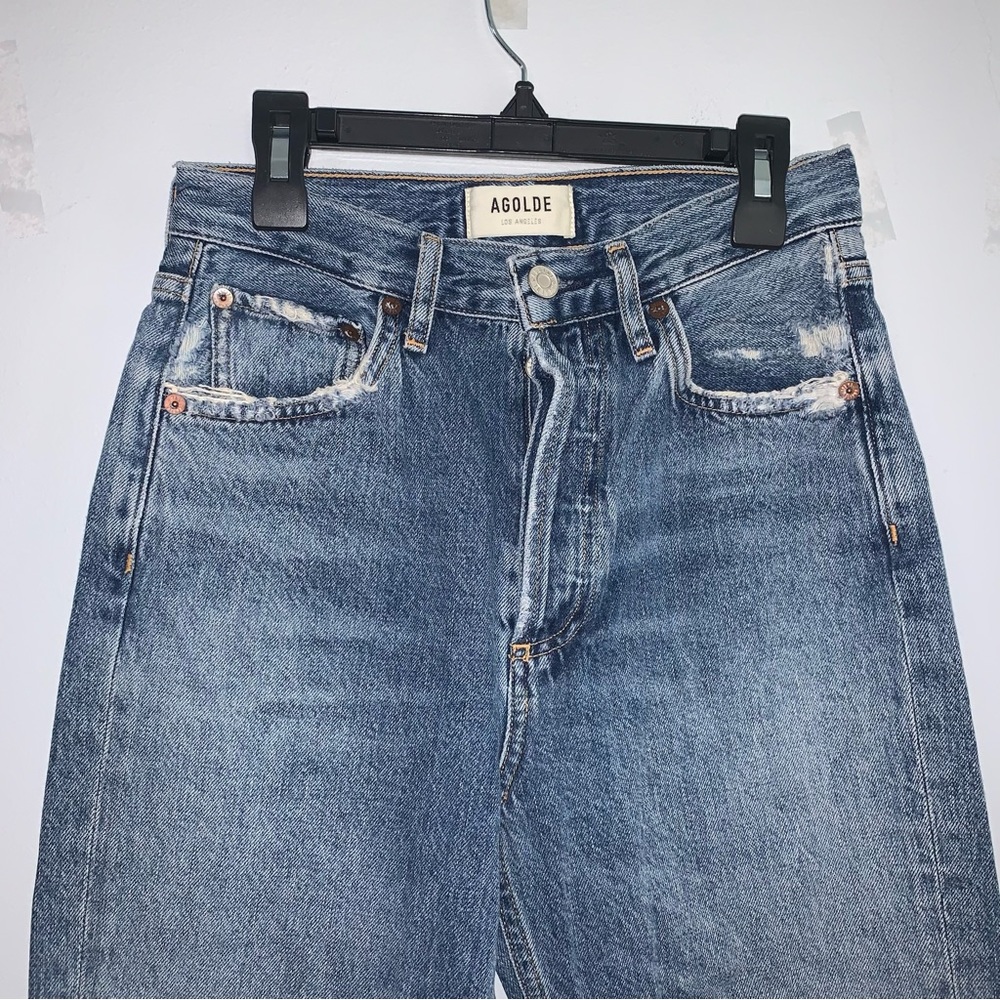 Agolde Riley Button Fly High Rise Jeans Size 24 - Picture 4 of 14
